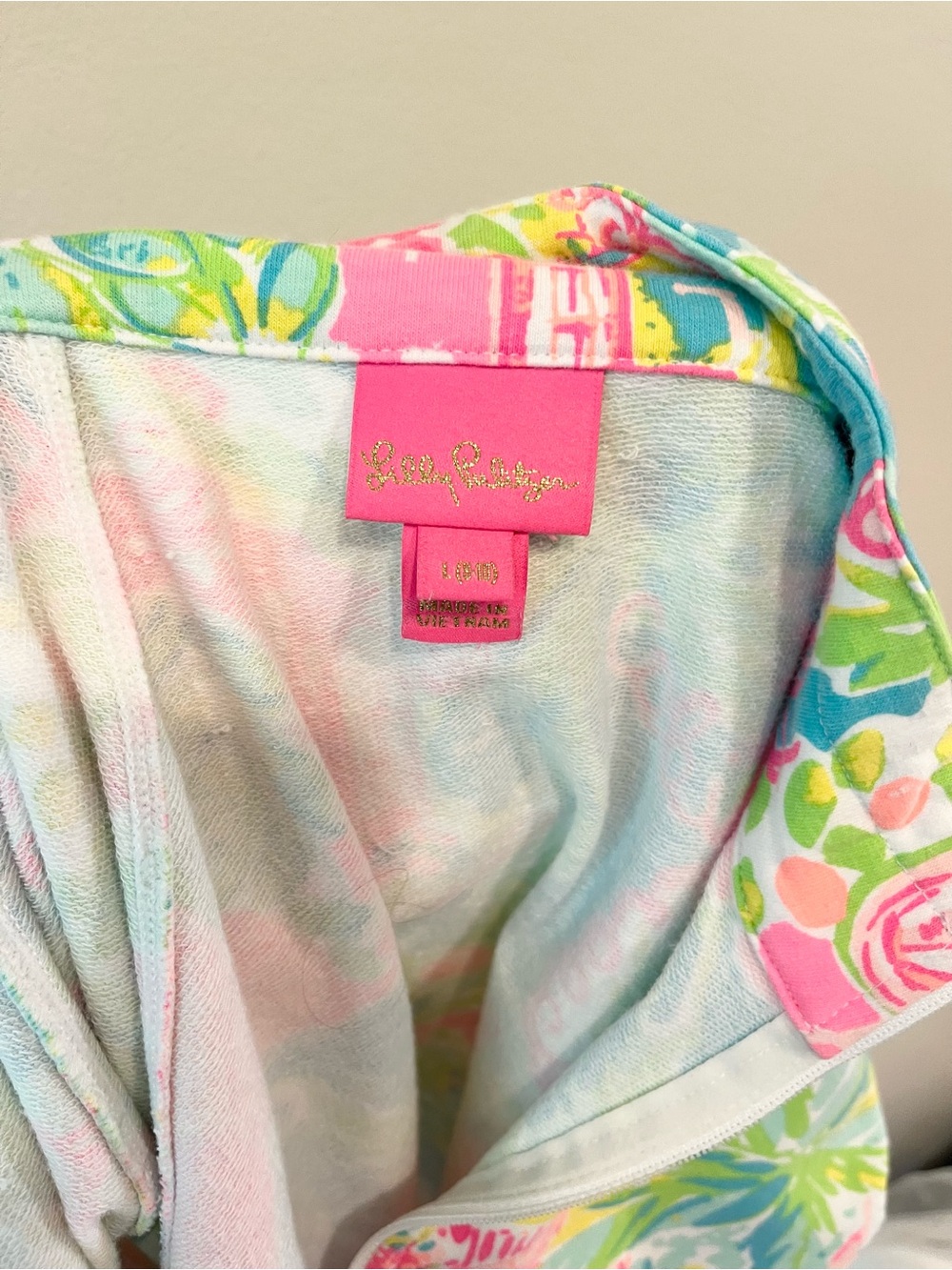Lilly Pulitzer Girls' Pink Multi Tropical Half-Zip Pullover - Picture 3 of 3
